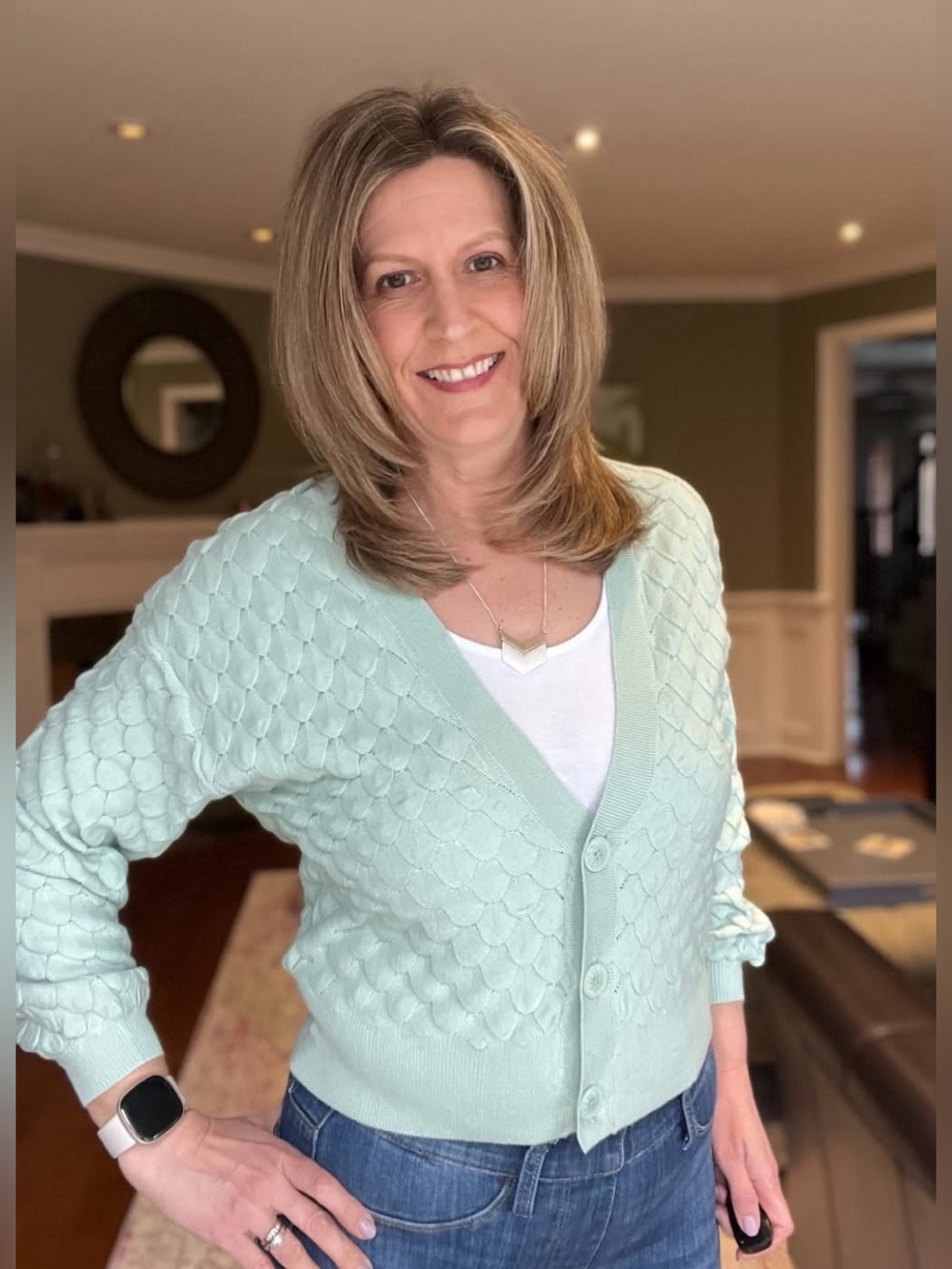 Upscale Cardigan (NWT) Mint, Size Small